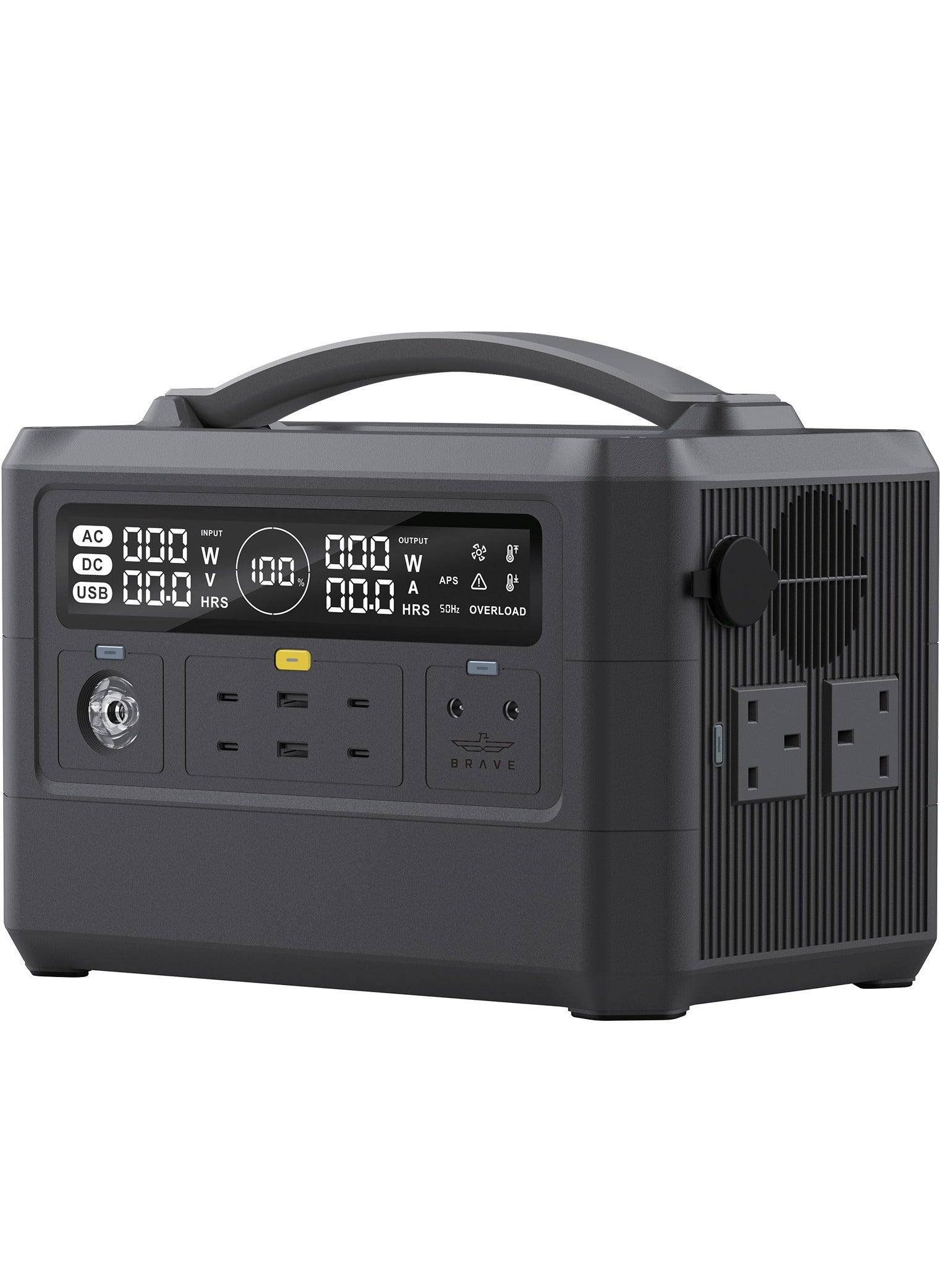 Portable Power Station, 576Wh/160000mAh Backup Battery Solar Generator with 220V/800W (1600W Peak)2*AC Outlet for Outdoors Adventure/Camping/Travel/Emergency/Party/RV Trip (Solar Panel Not Included)