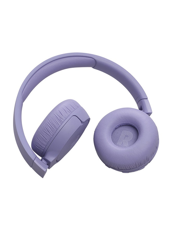 Tune 670 Adaptive Noice Cancelling Wireless On Ear Headphones Pure Bass Sound 70H Battery With Smart Ambient Bluetooth Purple