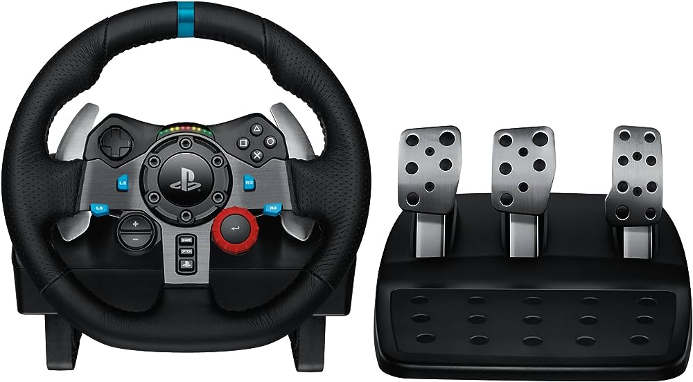 Logitech G29 Driving Force Racing Wheel and Floor Pedalsfor PS5, PS4,PS3 PC - Black